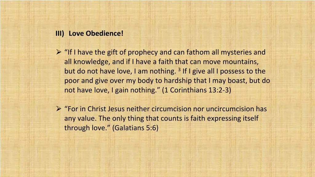 iii love obedience