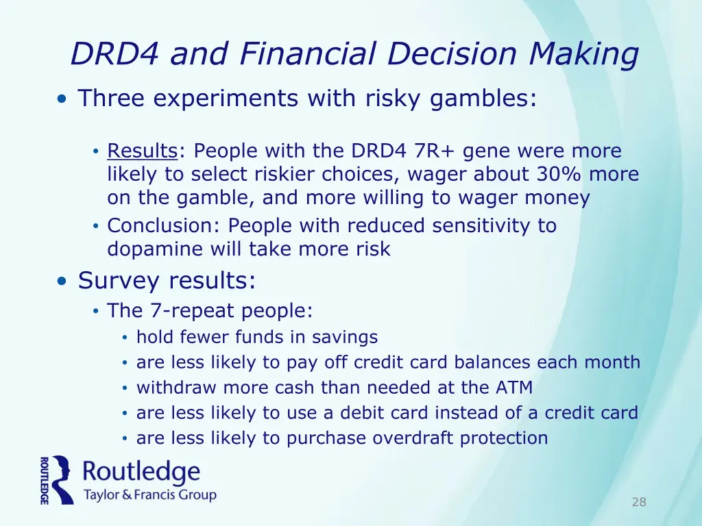 drd4 and financial decision making three