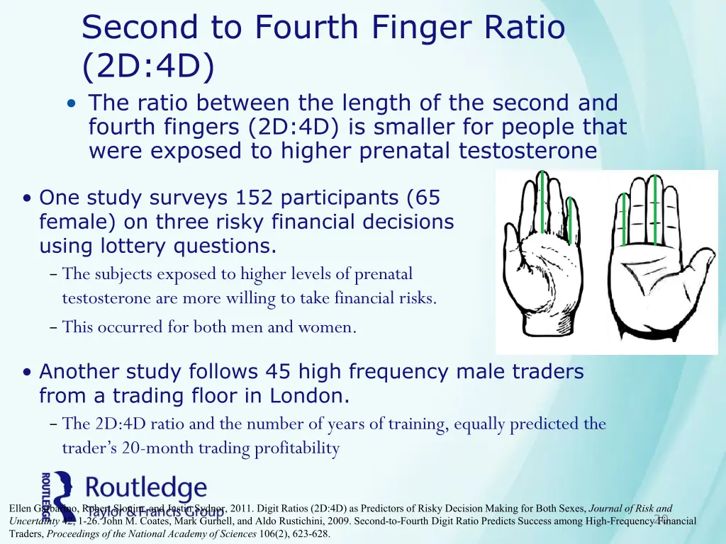 second to fourth finger ratio 2d 4d the ratio