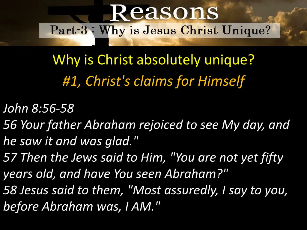 why is christ absolutely unique 1 christ s claims 1