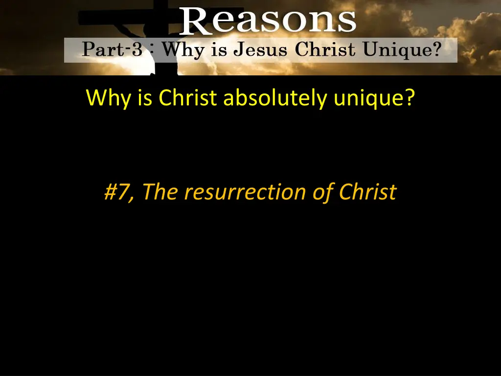 why is christ absolutely unique 11