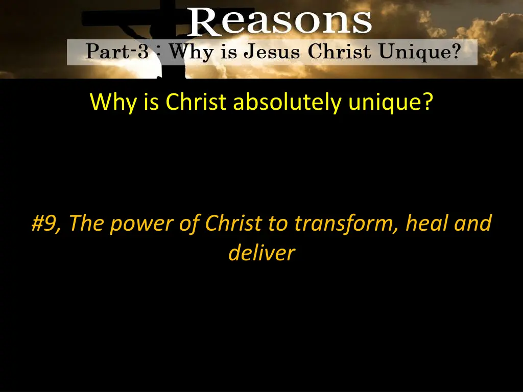 why is christ absolutely unique 14