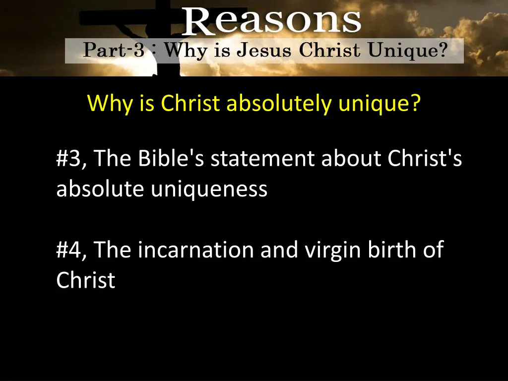 why is christ absolutely unique 2