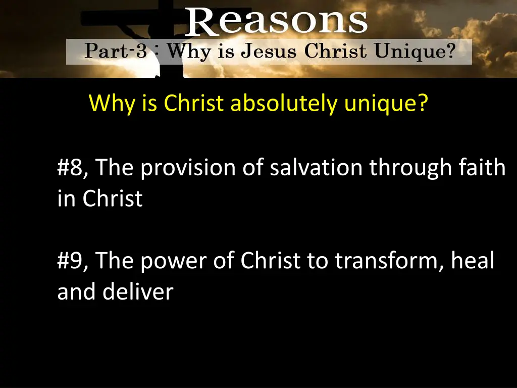 why is christ absolutely unique 4