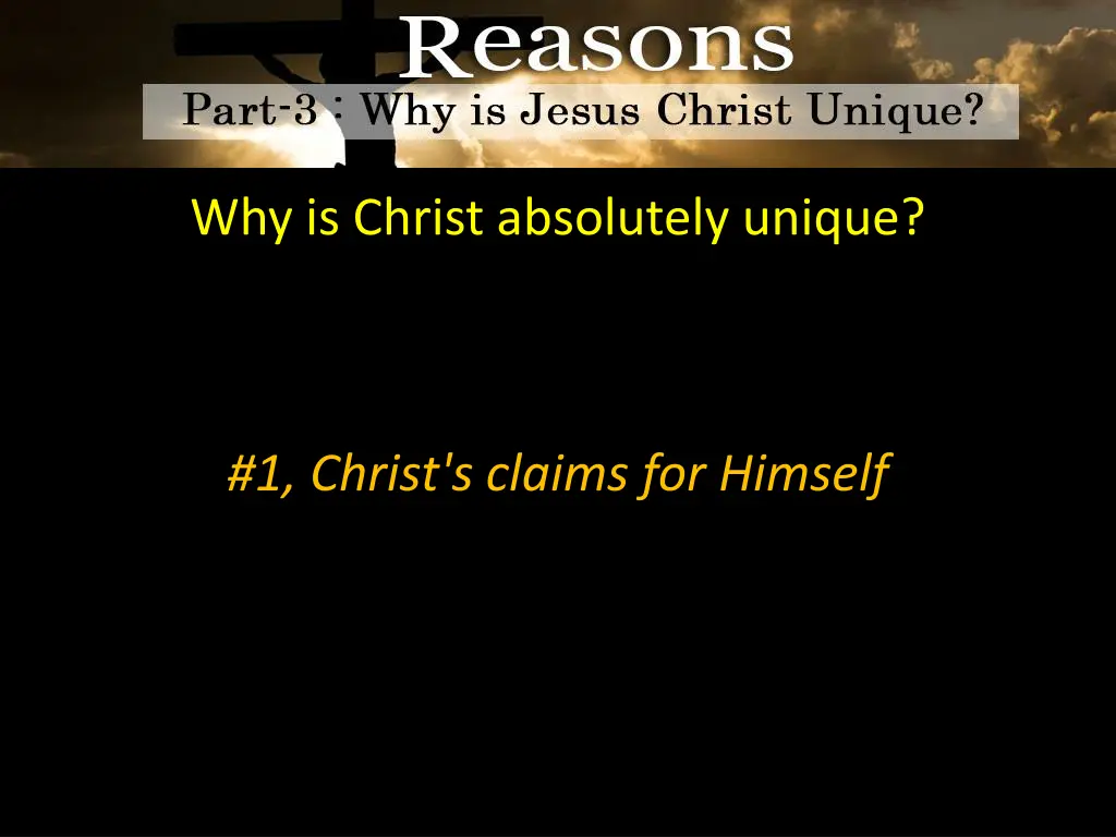 why is christ absolutely unique 5