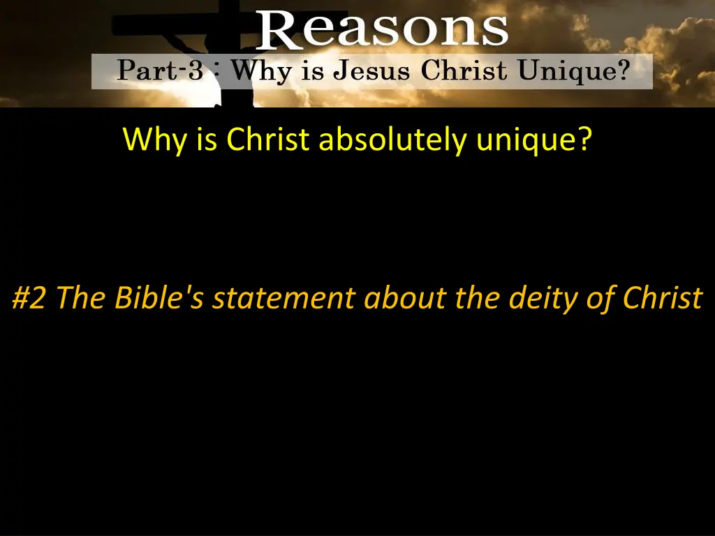 why is christ absolutely unique 6