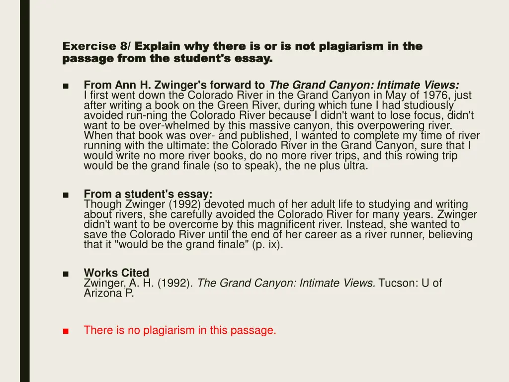 exercise 8 explain passage from the student