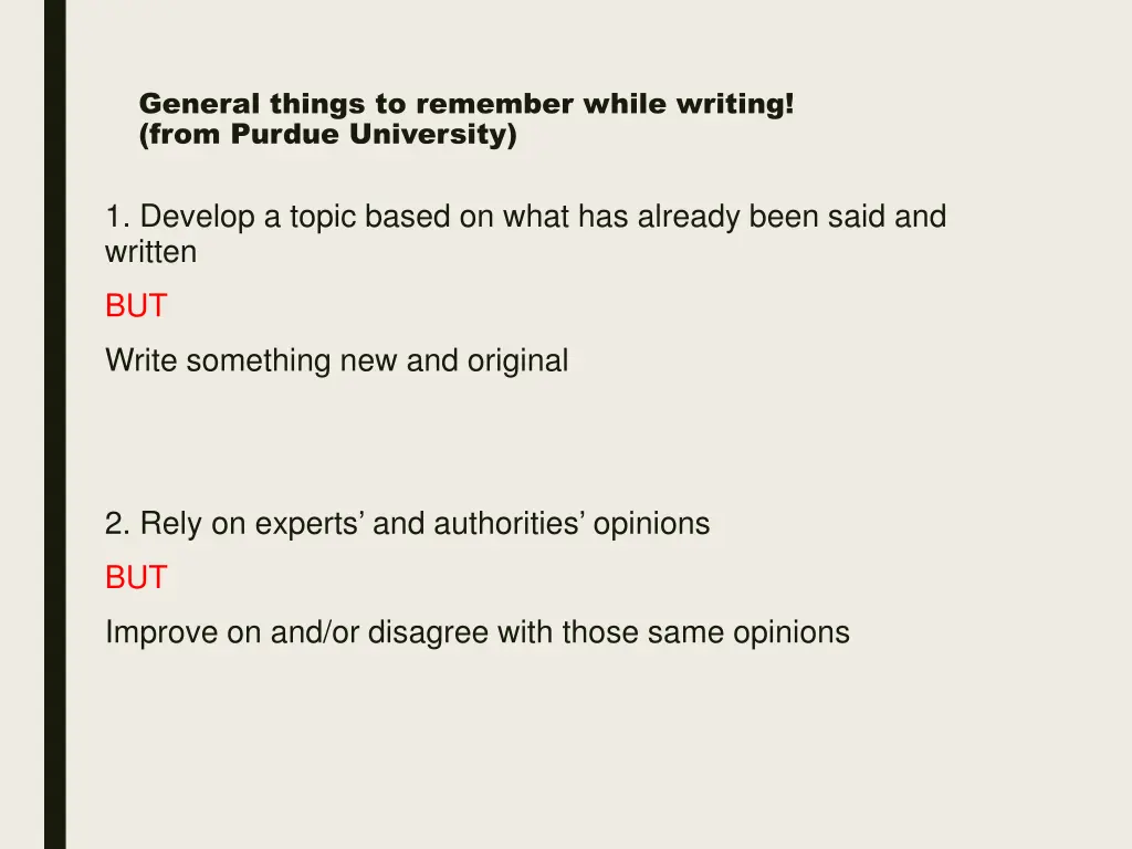 general things to remember while writing from