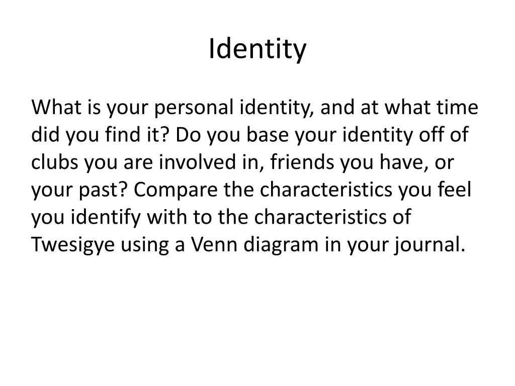 identity