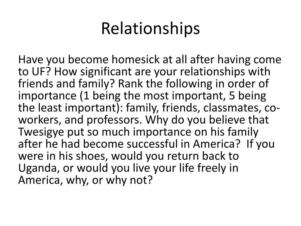 relationships