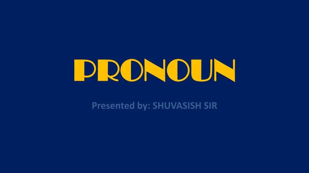 pronoun pronoun