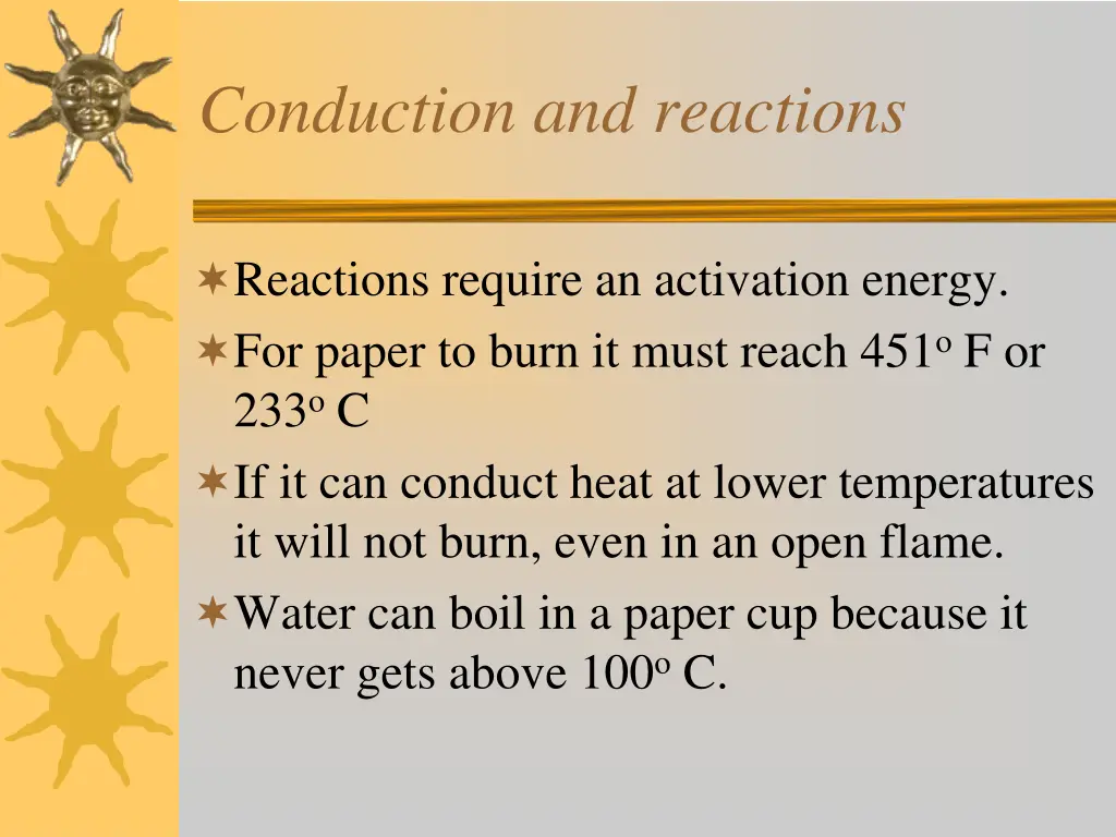 conduction and reactions