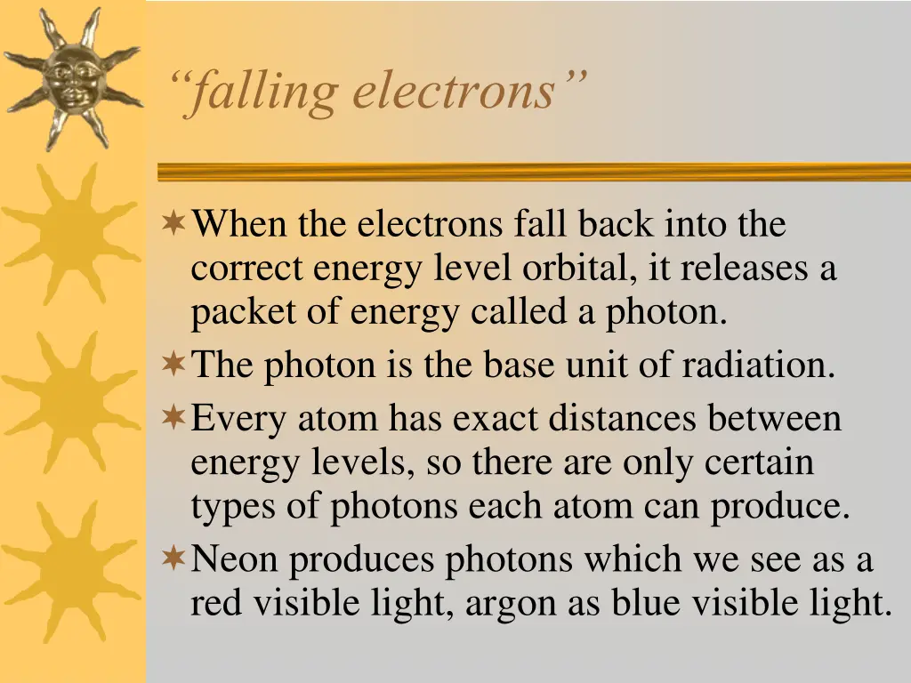 falling electrons