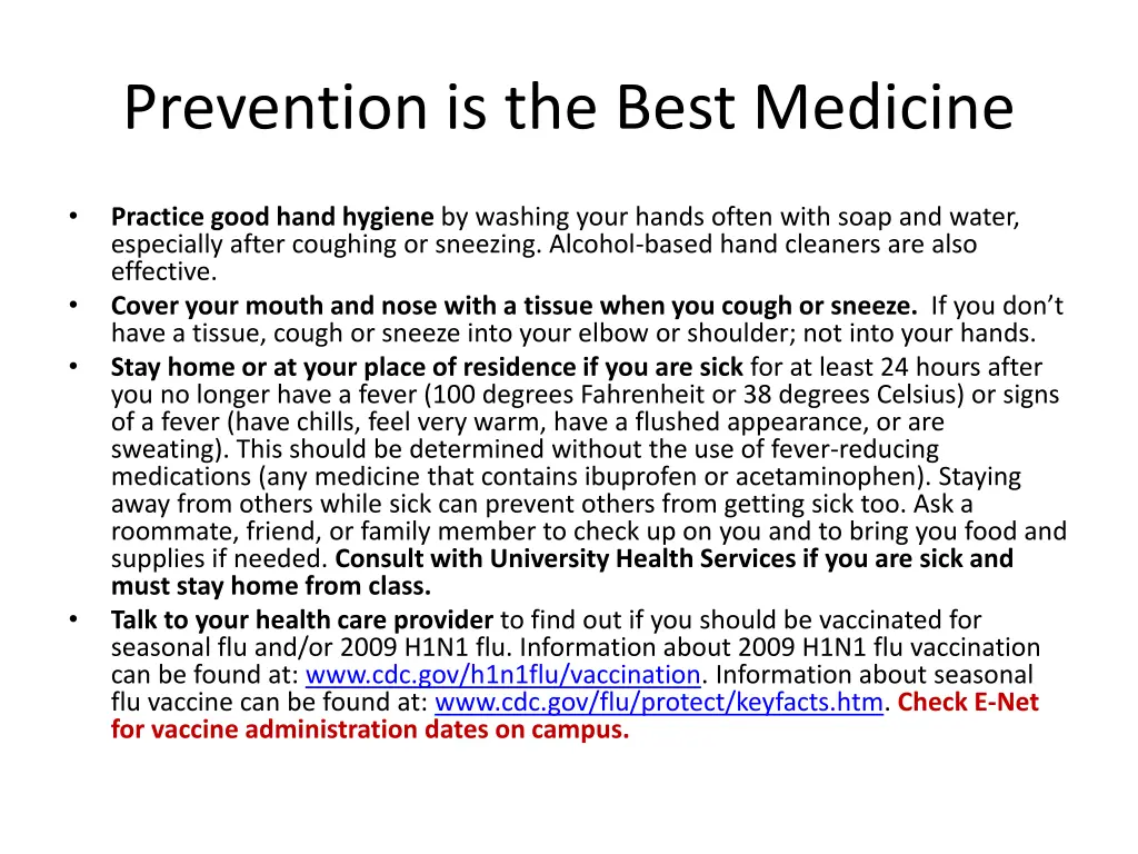 prevention is the best medicine