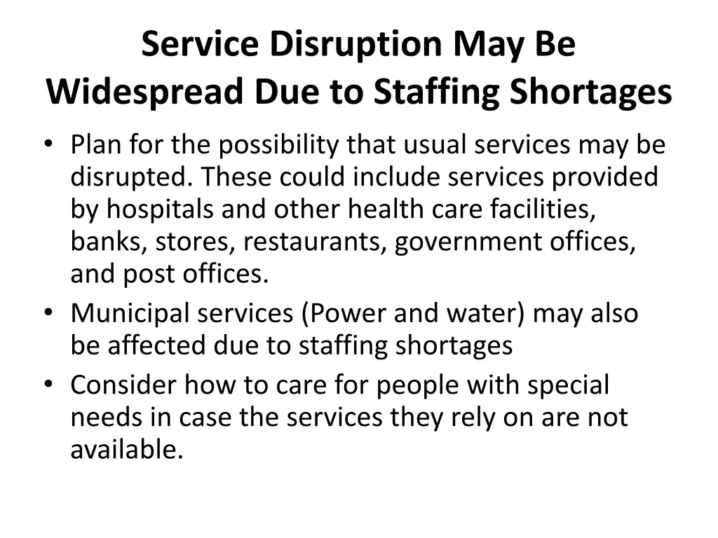 service disruption may be widespread