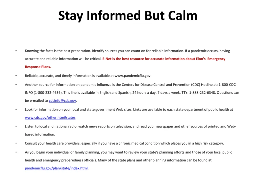 stay informed but calm