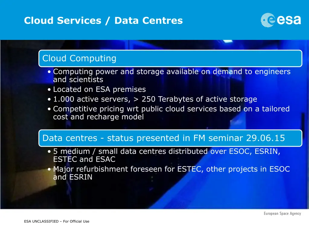 cloud services data centres