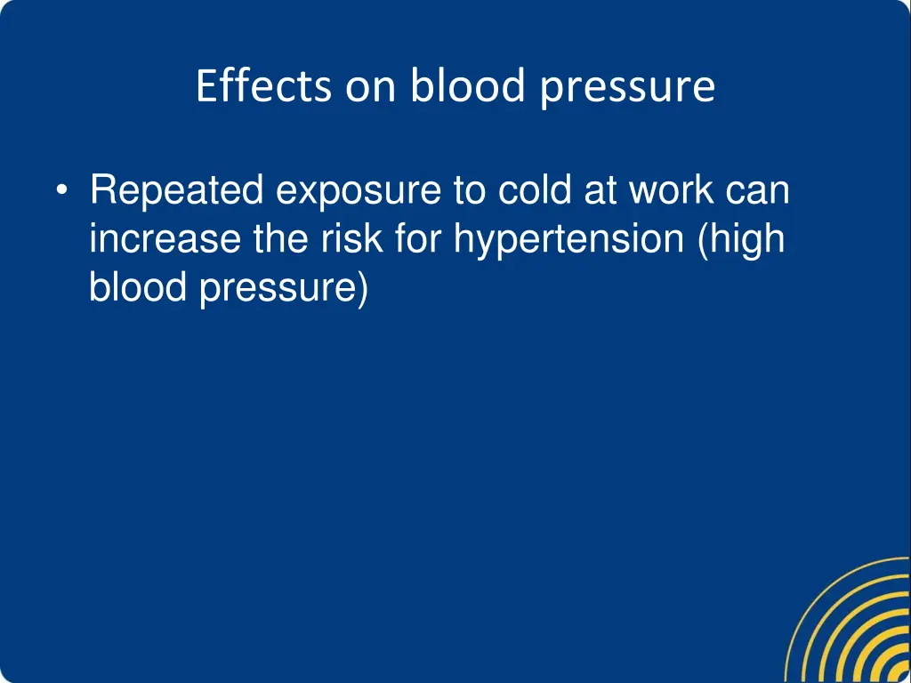 effects on blood pressure