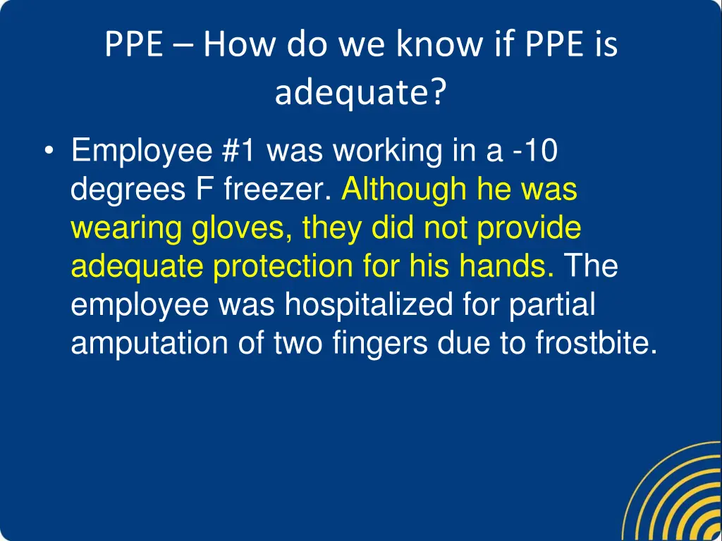 ppe how do we know if ppe is adequate