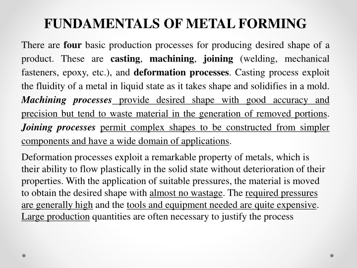 fundamentals of metal forming