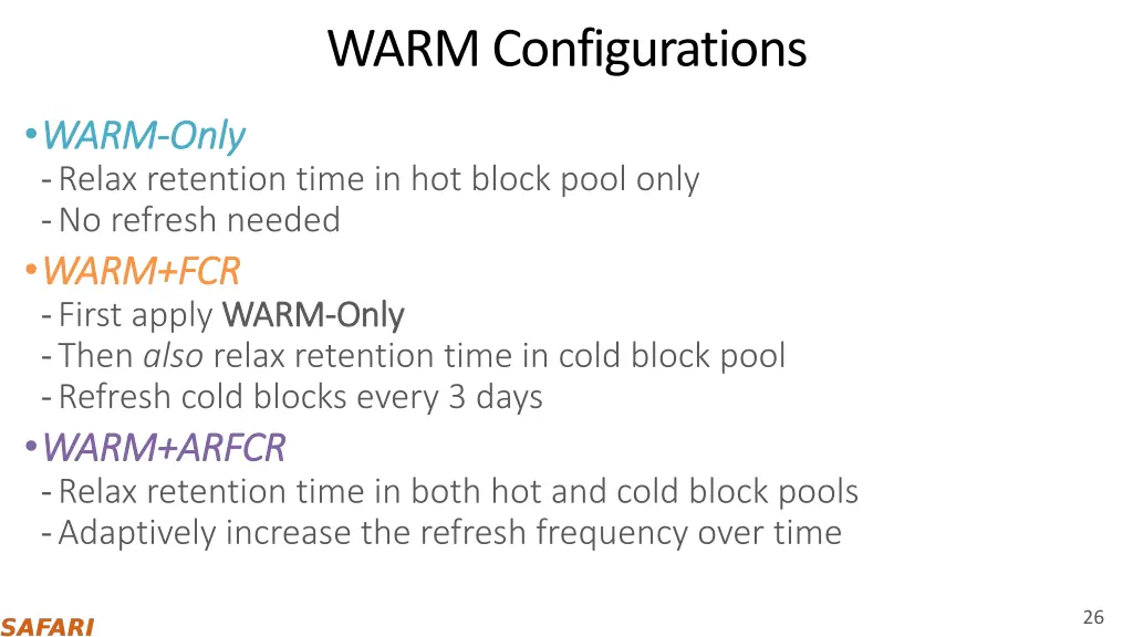 warm configurations