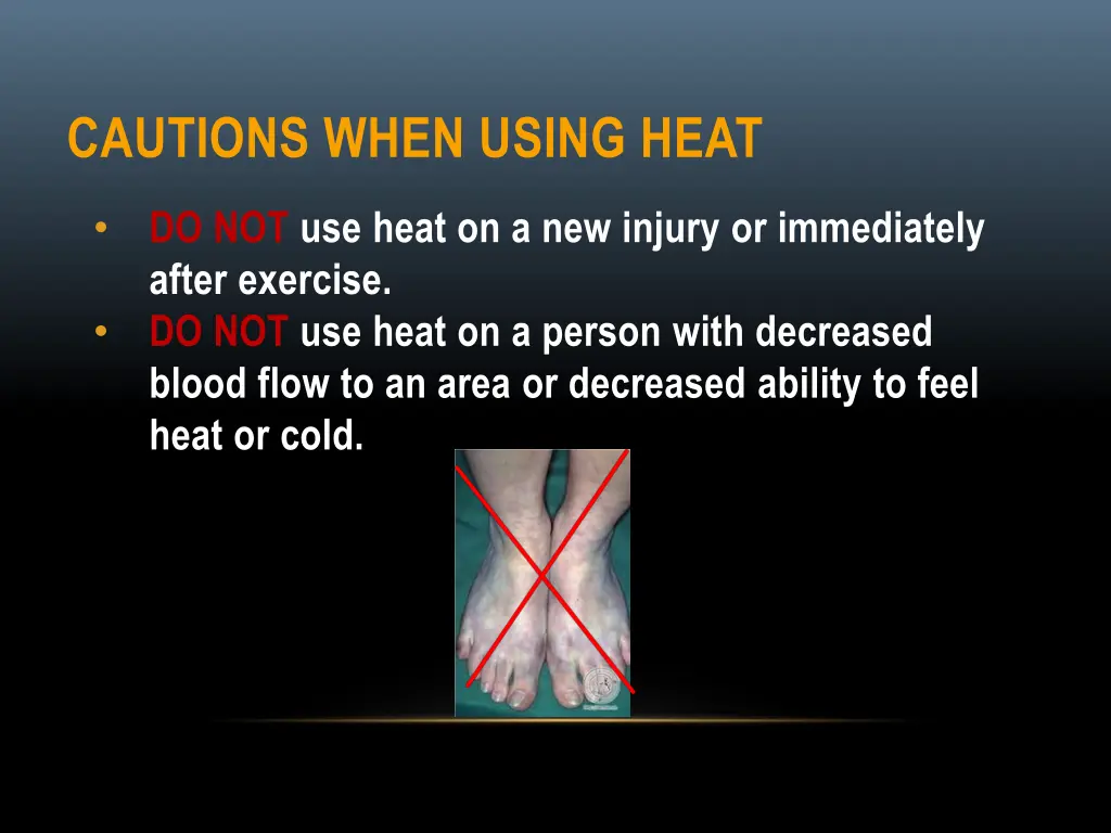 cautions when using heat 1