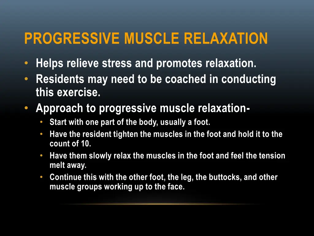 progressive muscle relaxation