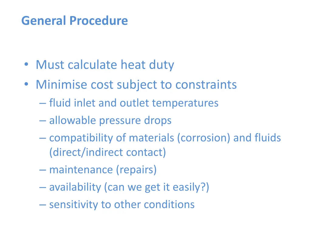 general procedure