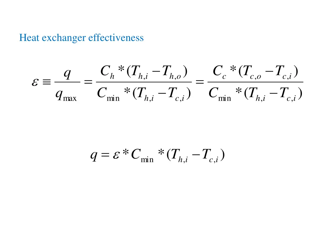 heat exchanger effectiveness