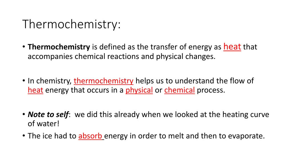 thermochemistry