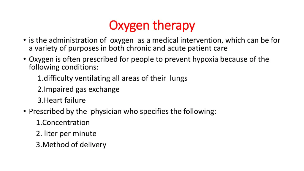 oxygen therapy oxygen therapy