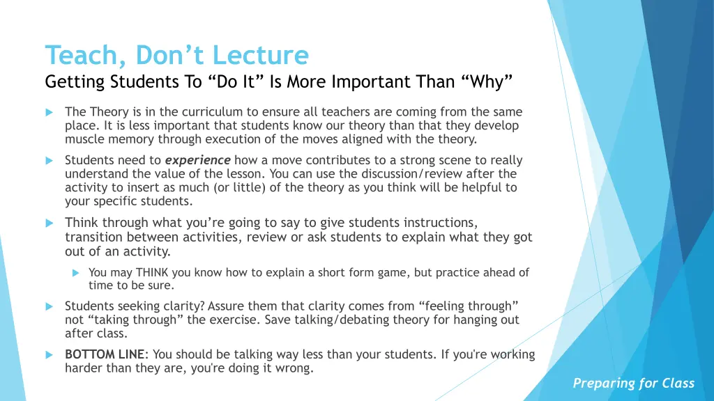 teach don t lecture getting students