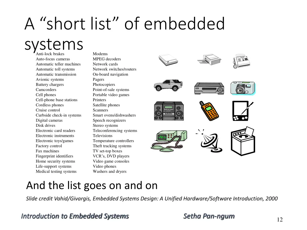 a short list of embedded systems anti lock brakes