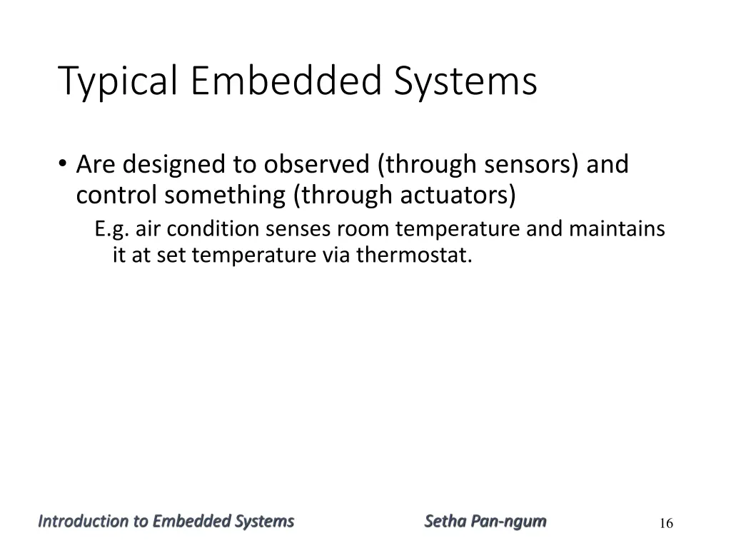 typical embedded systems