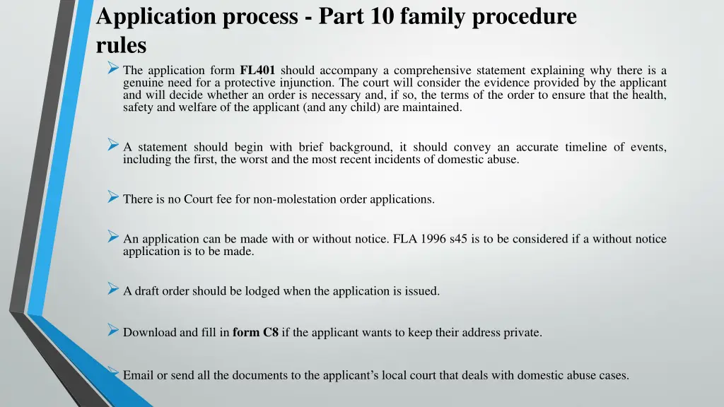 application process part 10 family procedure