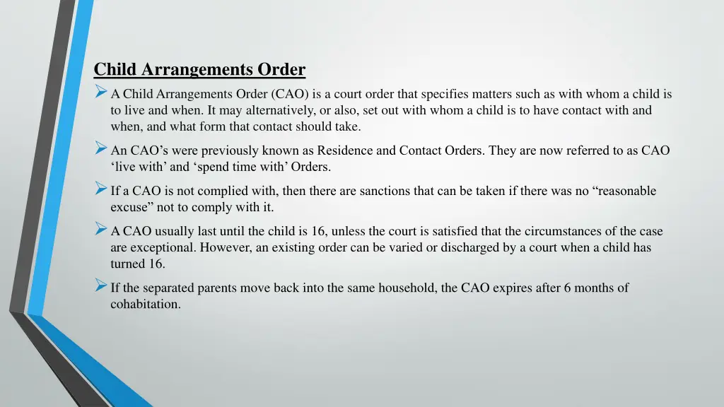 child arrangements order