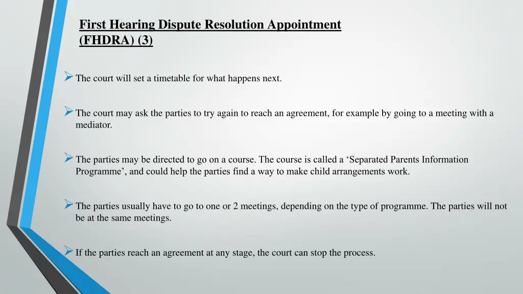 first hearing dispute resolution appointment 1