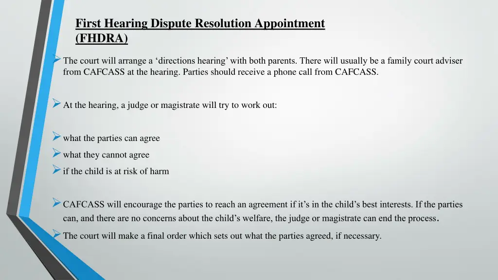 first hearing dispute resolution appointment fhdra