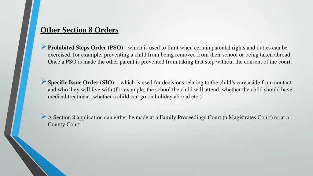 other section 8 orders