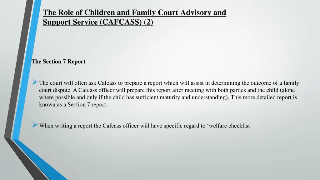 the role of children and family court advisory 1