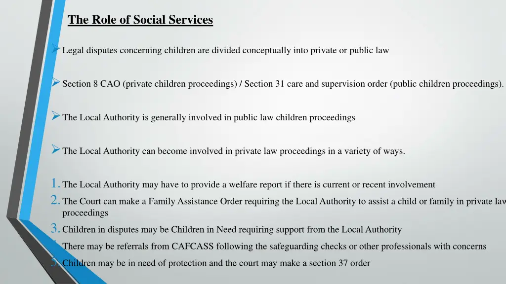 the role of social services