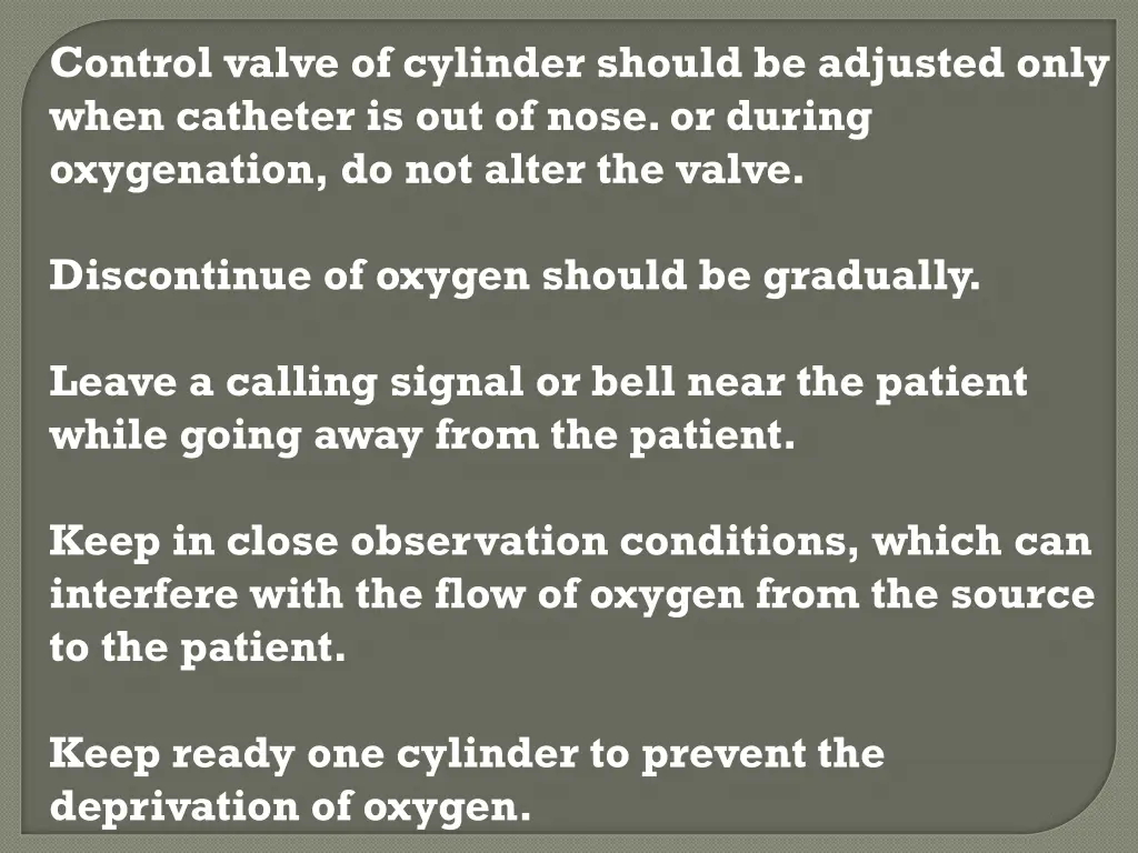 control valve of cylinder should be adjusted only