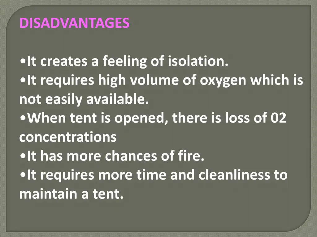 disadvantages