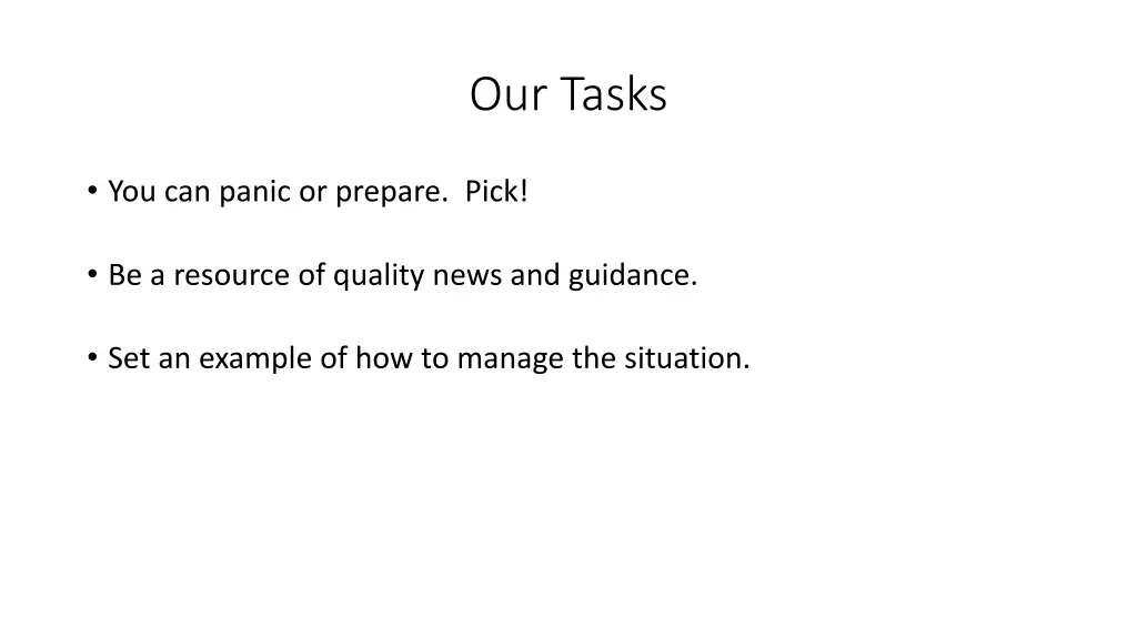 our tasks