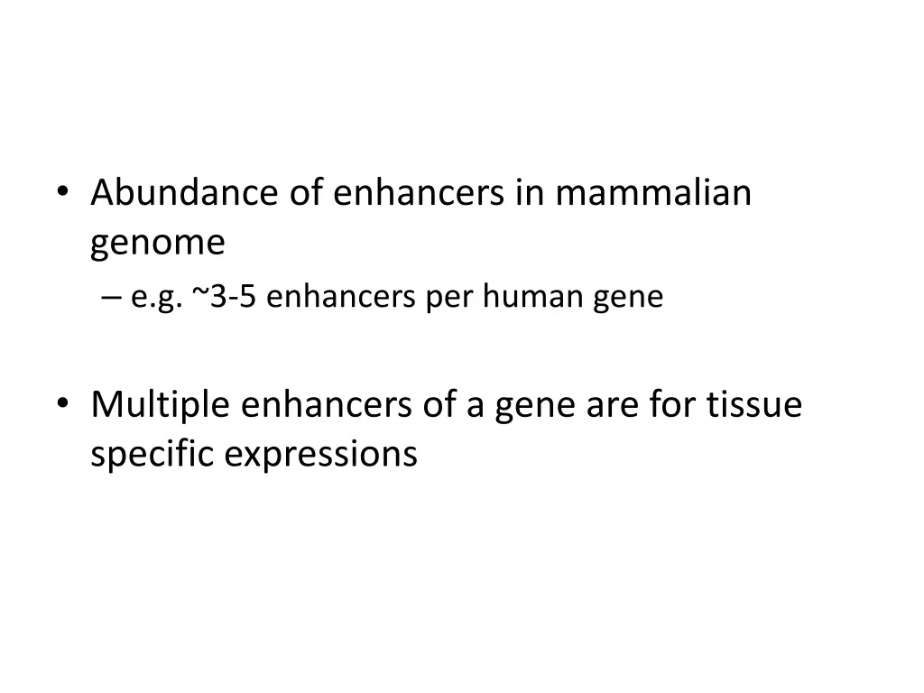 abundance of enhancers in mammalian genome