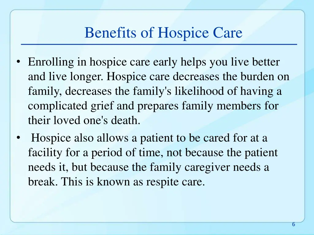 benefits of hospice care 1