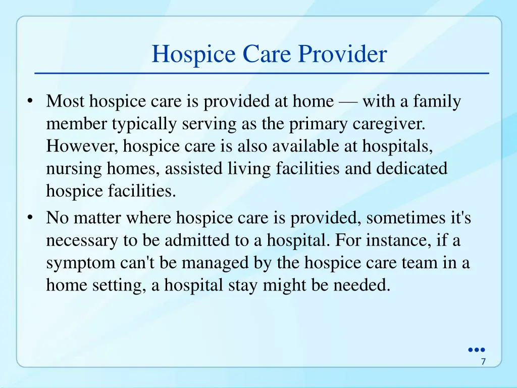 hospice care provider