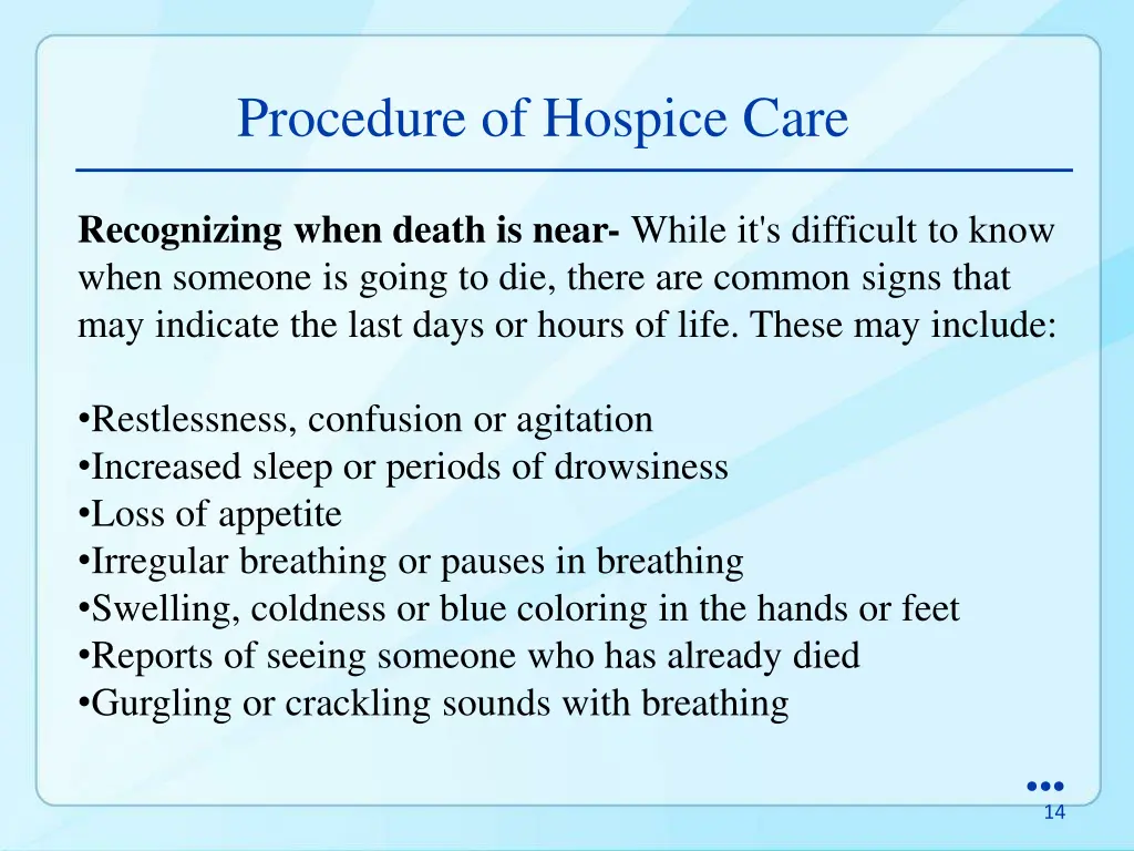 procedure of hospice care 1