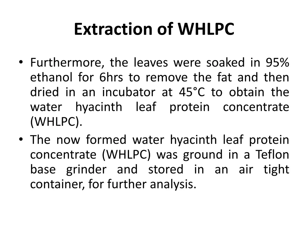 extraction of whlpc 1