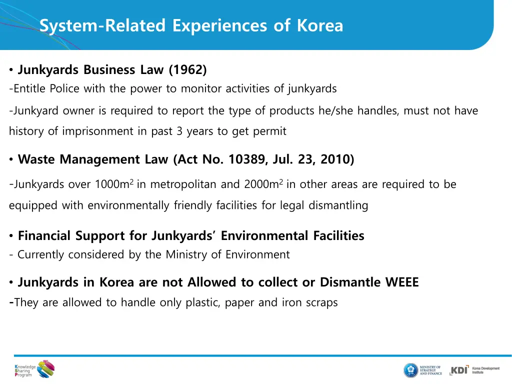 system related experiences of korea